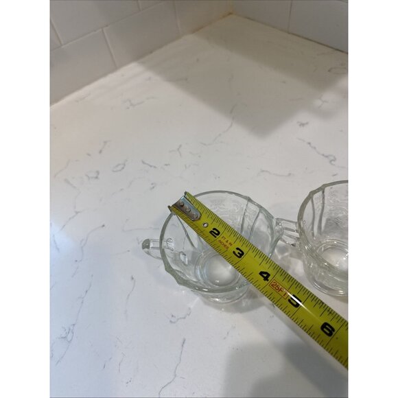 Madrid Clear Depression Glass Creamer & Sugar Federal Glass Company Vintage - Picture 14 of 15